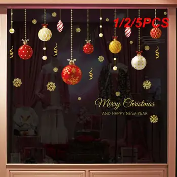 1/2 / 5ШТ Рождественские наклейки на окно, Рождественский бал, зеркальные наклейки, настенные украшения, Веселое Рождественское украшение, зеркальная наклейка, Новый год