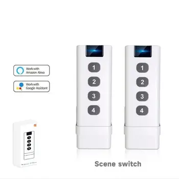 1-4 Клавиши Tuya Smart Wireless Scene Switch Remote Портативный сценарий домашней автоматизации, дистанционное управление с Alexa