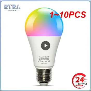 1 ~ 10ШТ Умных ламп E27 Led Лампа Smart Light Bulb RGB 220V 110V Работает с приложением Tuya Smart Life Smartthings Alexa Hub