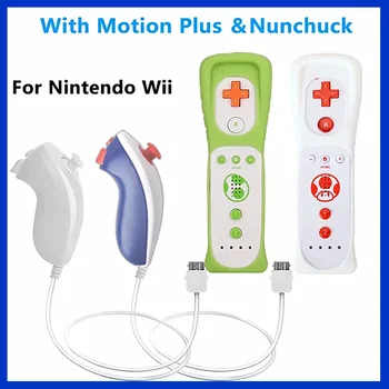 1 пара контроллеров Wii Nunchuck Motion Plus Пульт дистанционного управления Геймпад Wii Remote Controller для Nintendo Wii Games Control