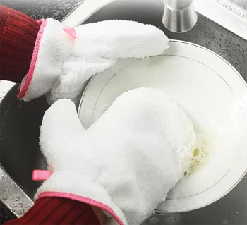 1 шт. водонепроницаемая тряпичная перчатка Белая Противоскользящая Перчатка для мытья посуды для кухонных инструментов мебели стекла пылесоса стиральной машины