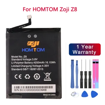 100% Новые Оригинальные Запасные Батареи ZOJI Z8 4250 мАч для HOMTOM zoji Z8 Smart Phone Batteries + Бесплатные инструменты
