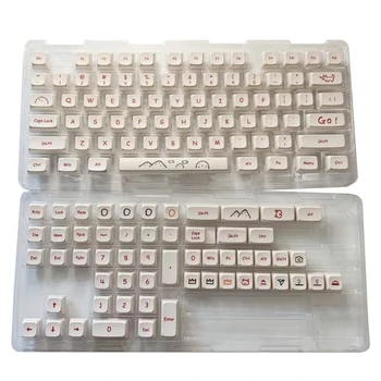 129 клавиш Мультяшные колпачки для ключей XDA сублимация краски PBT для переключателей Cherry MX Подходит для 61 68 75 87 104 108