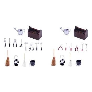 14шт Миниатюрных Инструментов для ремонта Кукольного Домика из дерева Модель Мебели для Кукольного Домика