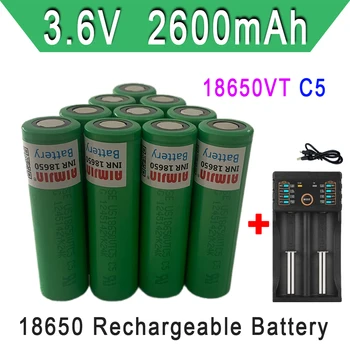 18650 VTC5 3,6 В 2600 мАч литий-ионная аккумуляторная батарея + зарядное устройство