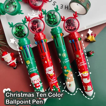 1шт 10 цветов Гелевая ручка с рождественским лосем, милая Шариковая ручка Kawaii, Разноцветная ручка для детей, школьные письменные принадлежности, канцелярские принадлежности для офиса
