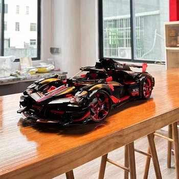 1： 8 Технических красных суперскоростных моделей спортивных автомобилей Строительные блоки Городской гоночный автомобиль Сборка кирпичей Игрушки для подарка ребенку на День рождения MOC