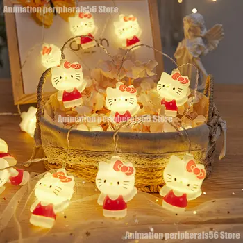 2/3 /6M Светодиодная гирлянда Hello Kitty, милые праздничные свадебные огни, Атмосферный Декоративный светильник, светильники для украшения комнаты для девочек, подарки