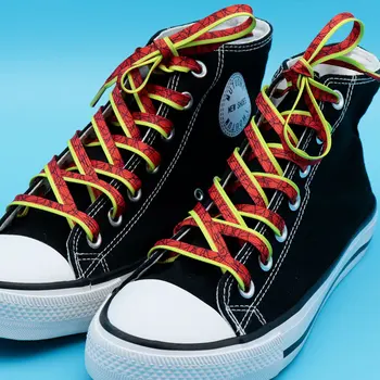 2 Цвета, 7-миллиметровые шнуры с волнистыми линиями, Трехцветная комбинация, красочные Волшебные шнурки для теплопередачи, Красивые шнурки, аксессуар для обуви