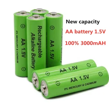 2023 Новая батарея типа АА 3000 мАч Перезаряжаемая батарея NI-MH 1,5 В Батарея типа АА для часов мышей компьютеров игрушек и так далее