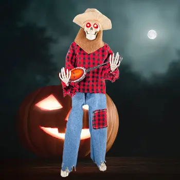 2023 Новейшие подарки в Ночь ужасов Забавные Люминесцентные анимированные Дуэльные Скелеты-банджо для декора вечеринки на Хэллоуин Прямая поставка
