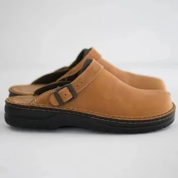 2023 Новые мужские тапочки, кожаные удобные пляжные мужские сандалии, базовая мужская повседневная обувь с мягкой подошвой в стиле ретро, большой размер 48, хит продаж