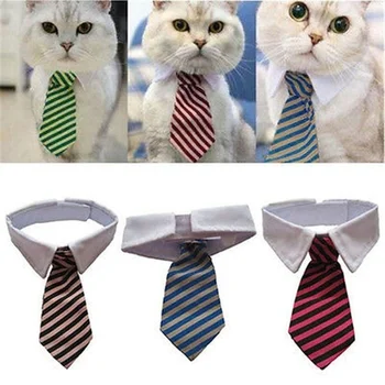 2023 Стрижка собак и кошек, Полосатый галстук-бабочка для кошек, Полосатый галстук-бабочка для животных, Регулируемый Рождественский ошейник для кошек, ошейник для домашних животных