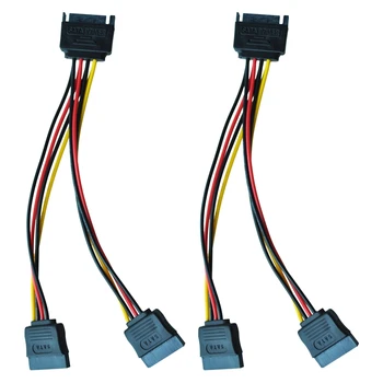 2X 6-дюймовый кабель-разветвитель SATA Power Y-адаптер - M/F (кабель питания)