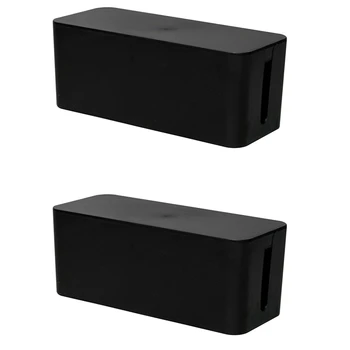 2X Коробка для управления кабелями Коробка-органайзер для шнура Питания Сетевой фильтр Крышка Коробка для шнура телевизора для домашнего офиса