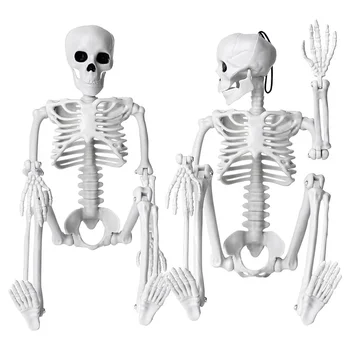 2шт Скелет для украшения Хэллоуина, 16-дюймовый подвесной скелет для всего тела на Хэллоуин для украшения помещений и улицы