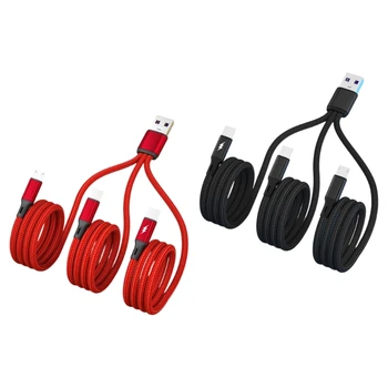 3 в 1 Многожильный кабель USB с двойным разъемом Type C Micro USB, кабель для быстрой зарядки мобильных телефонов, планшетов и многого другого