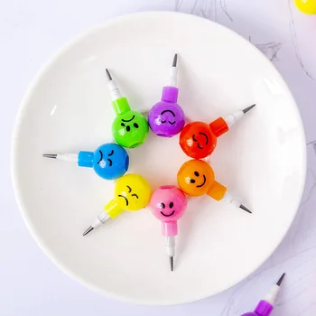30шт Креативные 7 Цветов, Покрытые Сахаром Круглые Тыквенные карандаши С Мультяшными Граффити, Забавные Обучающие Канцелярские Принадлежности, Подарки Для Детей