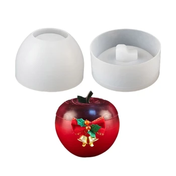 3D Силиконовая форма для фруктов Рождественская коробка для хранения DIY Гипсовая банка Шкатулка для украшений из эпоксидной смолы Украшения для дома