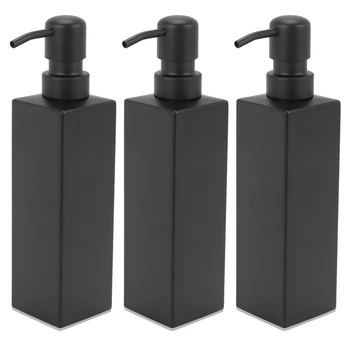 3X Новый дозатор жидкого мыла ручной работы из нержавеющей стали черного цвета, аксессуары для ванной комнаты, кухонное оборудование, удобный современный