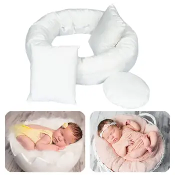 4 шт. реквизит для фотосъемки новорожденных, подушка для позирования ребенка, пакет с фасолью, 1 шт. пончик + 3 шт. Подушка для позирования, набор для фотосессии на 0-4 месяца