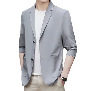 4071-R-Мужской костюм с короткими рукавами, 7 мужских вышитых лацканов, Корейская версия тренда simple 1 мужская одежда