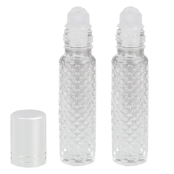 5ШТ стеклянных бутылочек-роликов объемом 10 МЛ для эфирных масел, пустых многоразовых прозрачных бутылок, герметичных массажных рулонов В контейнерах, новых