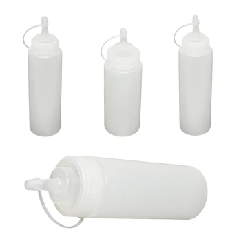6 прозрачных пластиковых бутылок для масла для выжимания кетчупа и соуса 8 унций
