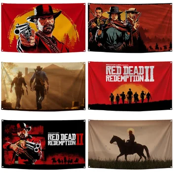 60x90 см, 90x150 Red Dead Redemption 2 RDR2, Ковбойский флаг США, баннер, Гобеленовый занавес