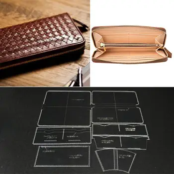 7x прозрачный акриловый кошелек набор шаблонов для портмоне из кожи