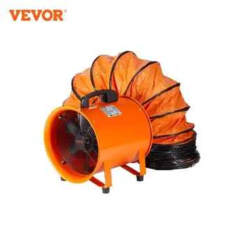 8-дюймовый вытяжной вентилятор VEVOR, промышленный вентилятор с 10 м/5 М ПВХ-шлангом, 230 Вт Портативный вытяжной вентилятор для склада дома