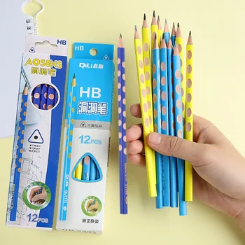 8 Коробок карандаша из треугольного дерева HB Graffiti Graphite Pencil Правильная осанка при письме Детские карандаши Канцелярские принадлежности для школьников