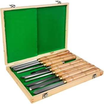 8 Упаковок токарных инструментов по дереву с лезвиями HSS, Деревянная ручка, Токарный станок по дереву, Набор долот