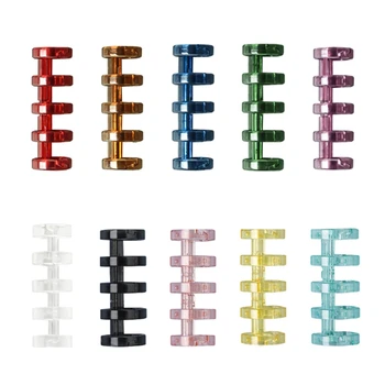 B36C Упаковка из 10 Разноцветных Пластиковых Переплетных Гребней с Отверстием в 5 Колец 0,51 дюйма / 1,3 см, 60 Листов, Наборы Переплетных Гребней с 5 Кольцами для Студентов