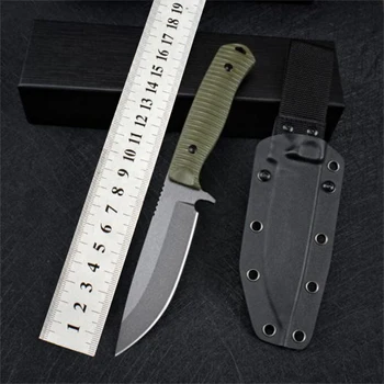BM 539GY OTF Маленький прямой нож для выживания в походе на открытом воздухе с K-образными ножнами высокой твердости, зеленый G10 Han