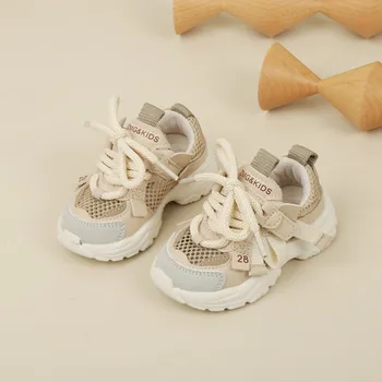 DIMI/ Новая весенне-летняя обувь для мальчиков и девочек, модные детские кроссовки из мягкой дышащей сетки, удобная нескользящая повседневная детская обувь