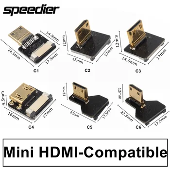 DIY Ribbon FPV HDMI-Совместимые Разъемы Гибкий Плоский Кабель Raspberry Pi 4 Micro-HDMI и Mini-HDMI в сборе 90 градусов FFC 20pin