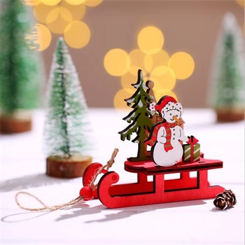DIY Деревянный Санта Клаус, Снеговик, декор в виде лося, украшения для Рождественской елки, подвесные подвески, гирлянда, Рождественские украшения для подарков на елку