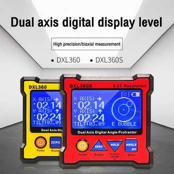 DXL360 DXL360S Двухосный Угловой Транспортир Инклинометр Цифровой Измеритель Угла Измеритель Уровня Диагностический Инструмент с 5 Сторонним Магнитным Основанием