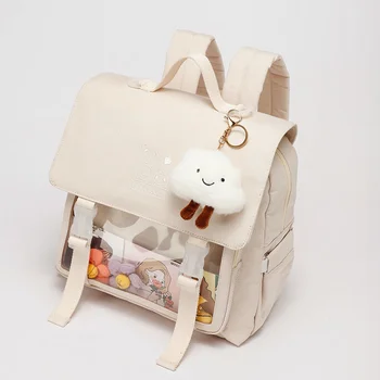 Ins Рюкзак в японском стиле с прозрачным окошком, школьная сумка для подростков, Itabag, дорожные рюкзаки