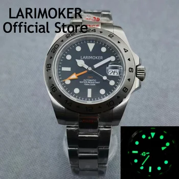 LARIMOKER man 40 мм border Explorer 2 Look NH34A GMT Автоматические часы с ремешком oyster jubilee