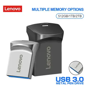Lenovo 2 ТБ USB Флэш-Накопители 1 ТБ 512 ГБ Металлическая Ручка-накопитель 128 ГБ Высокоскоростной USB-Накопитель U-Диск с подарком Для ПК ноутбук