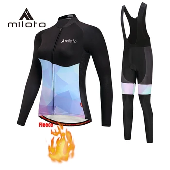 Miloto Зимняя одежда для горных велосипедов с длинным рукавом, одежда для гоночных велосипедов, термо-флисовые костюмы для велоспорта Ropa Maillot Ciclismo
