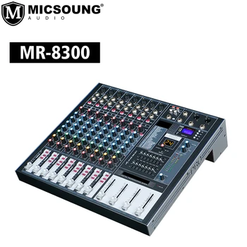 MR-8300 Профессиональная аудиомикшерная консоль MR 8300 DJ-плеер С Независимым фантомным Питанием 8 Каналов USB Blue tooth