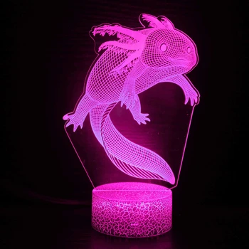 Nighdn Axolotl 3D Night Light Led USB Tabe Настольная Лампа 7 Цветов Изменение Ночника Декор Спальни На День Рождения Рождественские Подарки для Детей