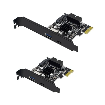 PCI-E Riser PCI-Express 1X к USB A Type C Riser Card PCI Конвертер фронтального Типа E 19P/20P для полноскоростной передачи
