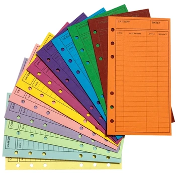 QX2B 12 ШТ Бюджетных конвертов на 6 отверстий, конверты для наличных, Бюджетный лист 12 цветов, Бюджетная система для отслеживания экономии денег