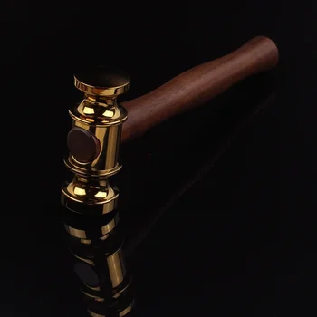 S M L Hammer Молоток из цельной латуни с зеркальной полировкой, деревянная ручка, мастерская по изготовлению кожи, инструмент 