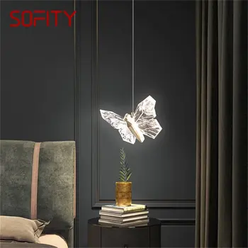 SOFITY Nordic Butterfly Люстра, Светильники, Современные Подвесные светильники, Домашняя Светодиодная подсветка для спальни