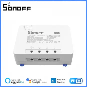 SONOFF POW R3 WiFi 25A Измерение мощности, умный переключатель, Защита от перегрузки, Энергосбережение, Голосовое управление с помощью Alexa eWeLink